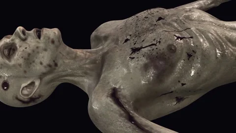 A lifeless body, a decaying corpse Stock Footage 144605227