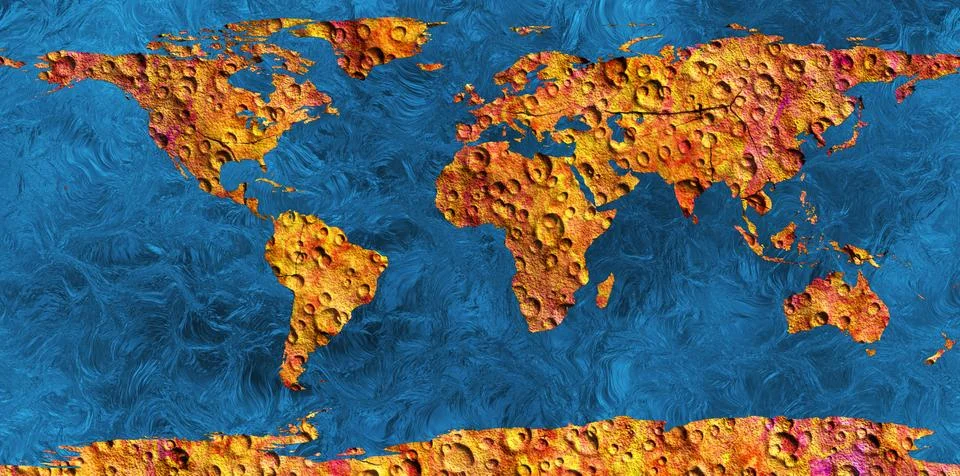 Lifeless land map Stock Illustration