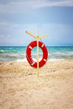 Lifeline on the beach Stock Photos