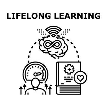 Lifelong learning concept engaging mind and personal growth Stock Illustration