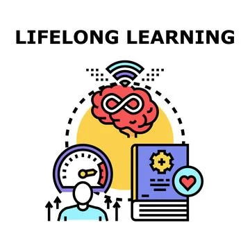 Lifelong learning concept engaging mind and personal growth Stock Illustration