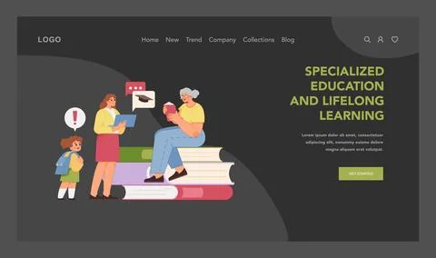 Lifelong learning journey. Flat vector illustration Illustrazione stock