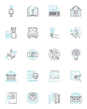 Lifelong Learning linear icons set. Growth, Exploration, Curiosity, Progression 스톡 일러스트
