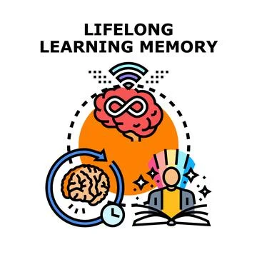 Lifelong learning memory development concept illustration Stock Illustration