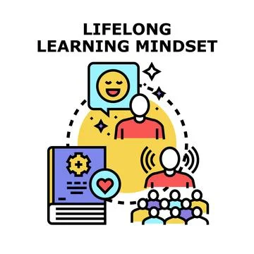 Lifelong learning mindset for education and personal growth Stock Illustration