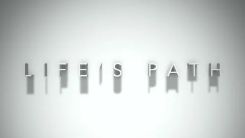 Life's path 3D title animation with shadows on a white background Stock Footage 297800307