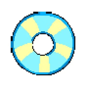 Lifesaver inflatable ring pixel art vector illustration Stock Illustration