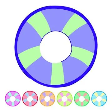 Lifesaver inflatable ring vector cartoon graphic Illustrazione stock