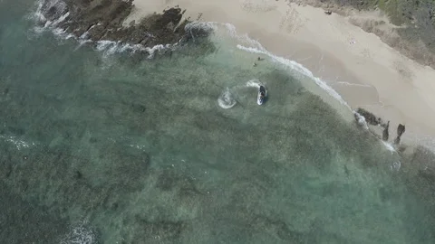 Lifesaver waterski practicing in Stock Footage 124441755