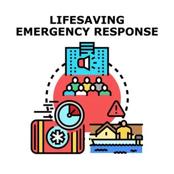 Lifesaving emergency response vector concept illustration 库存插图