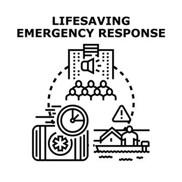 Lifesaving emergency response vector concept illustration 库存插图