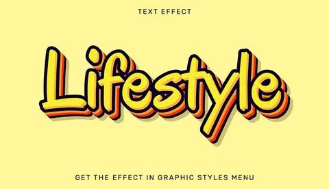 Lifestyle editable text effect in 3d style Stock Illustration