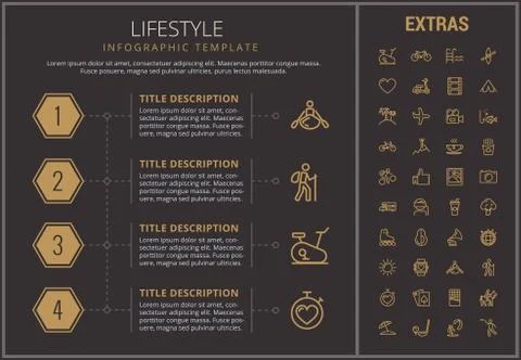 Lifestyle infographic template, elements and icons イラスト素材