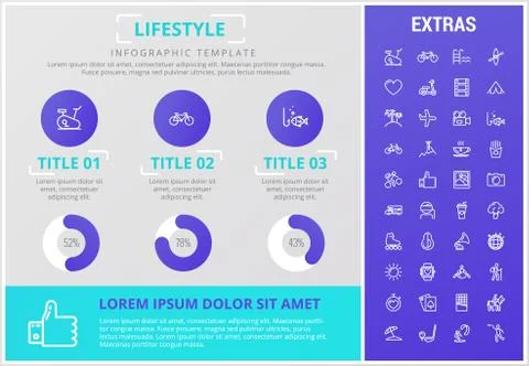Lifestyle infographic template, elements and icons イラスト素材