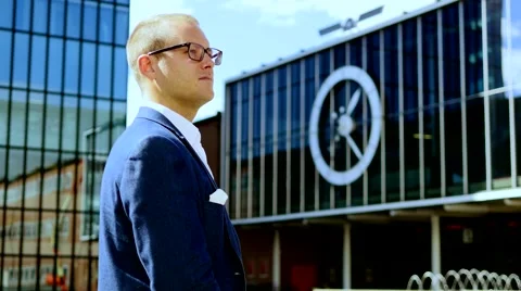 Lifestyle portrait of young successful businessman. career people professionals Stock-Footage 59144156