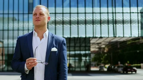 Lifestyle portrait of young successful businessman. career people professionals Stock-Footage 59144176