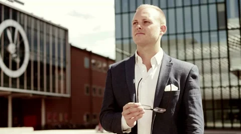 Lifestyle portrait of young successful businessman. career people professionals Stock-Footage 59144188