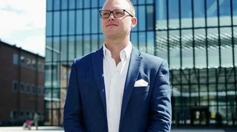 Lifestyle portrait of young successful businessman. career people professionals Stock-Footage 59144189