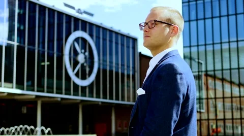 Lifestyle portrait of young successful businessman. career people professionals Stock Footage 59144237