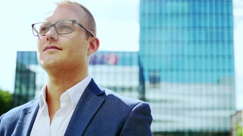 Lifestyle portrait of young successful businessman. career people professionals Stock Footage 59144288