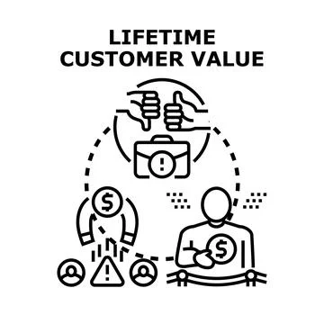 Lifetime customer value concept for business success Illustrazione stock