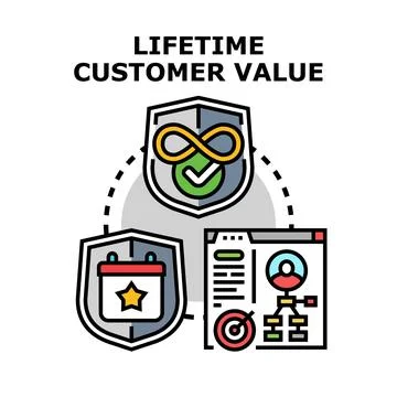 Lifetime customer value strategy planning and management Stock Illustration
