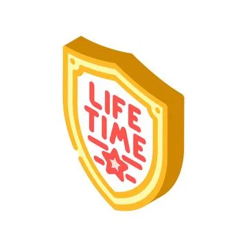 Lifetime warranty isometric icon vector illustration Stock Illustration