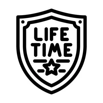 Lifetime warranty line icon vector illustration Illustrazione stock