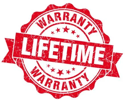 Lifetime warranty red grunge seal isolated on white Stock Illustration