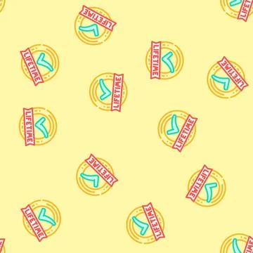 Lifetime warranty vector seamless pattern Stock-Illustration