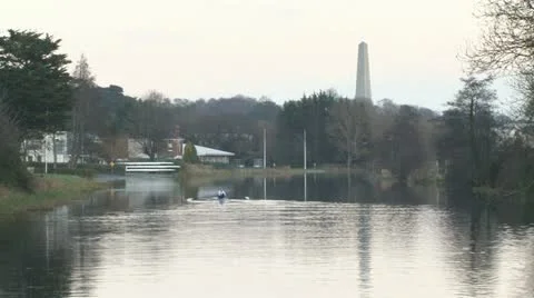 Liffey rower (1/2) Stock Footage 10889852
