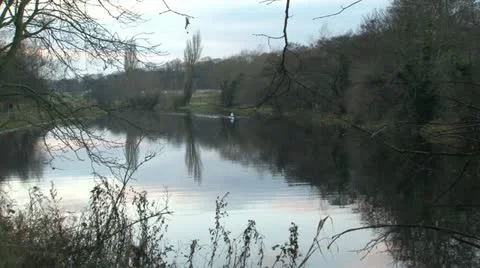 Liffey rower (2/2) Stock Footage 10889062