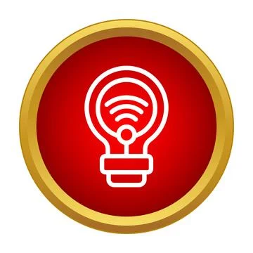 Lifi technology smart light bulb transmitting wireless data Stock Illustration