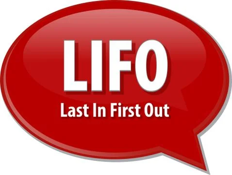 LIFO acronym definition speech bubble illustration Stock Illustration