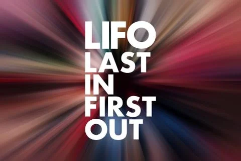 LIFO - Last In First Out acronym, business concept background Illustrazione stock