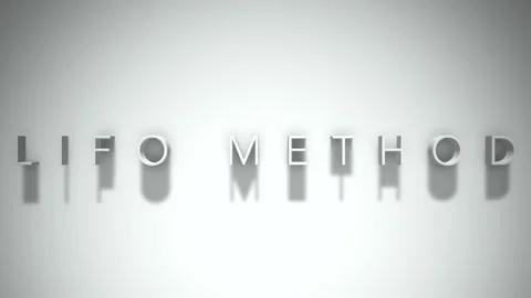 LIFO Method 3D title animation with shadows on a white background Stock Footage 296547582