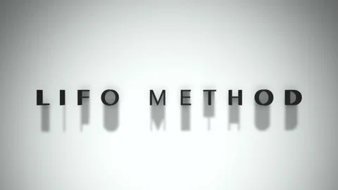 LIFO Method 3D title animation matte black text on a white background Stock Footage 300718160