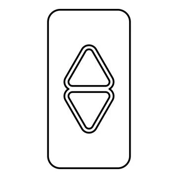 Lift button elevator panel up and down each floor with arrow choice contour.. Stock Illustration