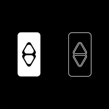 Lift button elevator panel up and down each floor with arrow choice set ico.. 스톡 일러스트