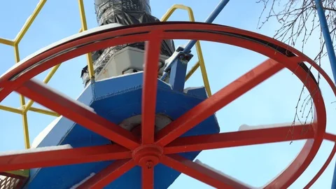 Lift cable pulley close up. Stock Footage 126924172