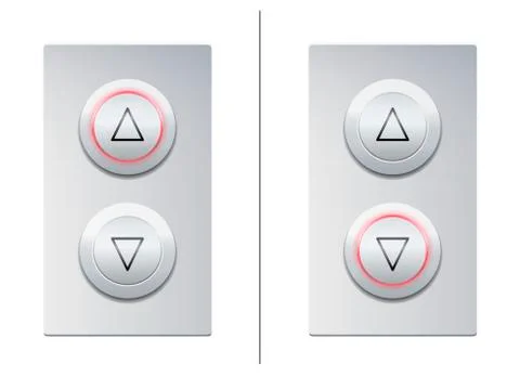 Lift Call Button Up Down Arrows Stock Illustration
