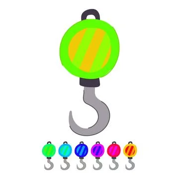 Lift crane hook vector cartoon graphic Ilustración de archivo