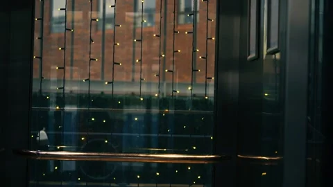 Lift elevator doors closing in shopping mall Stock Footage 317993902