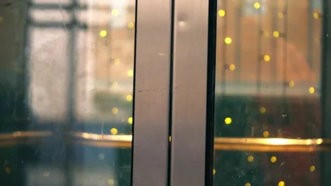 Lift elevator doors in shopping mall Stock Footage 319559593