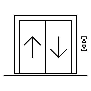 Lift elevator icon, graphic design entrance sign, building doorway symbol vec Ilustración de archivo