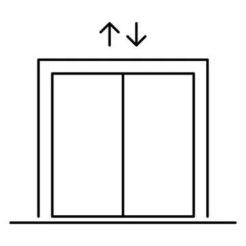 Lift elevator icon, graphic design entrance sign, building doorway symbol vec Ilustración de archivo