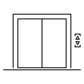Lift elevator icon, graphic design entrance sign, building doorway symbol vec Ilustración de archivo