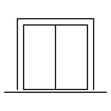 Lift elevator icon, graphic design entrance sign, building doorway symbol vec Ilustración de archivo