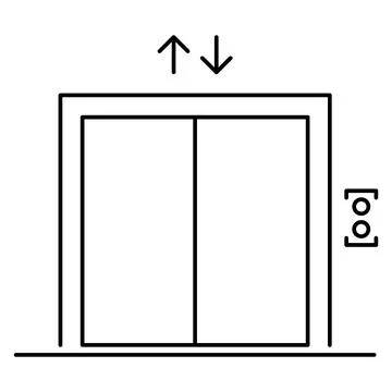 Lift elevator icon, graphic design entrance sign, building doorway symbol vec Ilustración de archivo