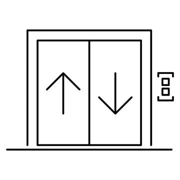 Lift elevator icon, graphic design entrance sign, building doorway symbol vec Ilustración de archivo